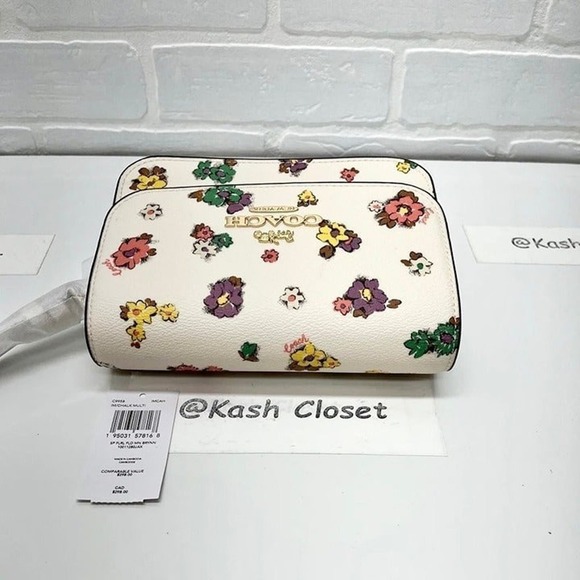 Coach Mini Brynn Crossbody With Spaced Floral Field Print Gold Chalk Multi - Picture 11 of 12